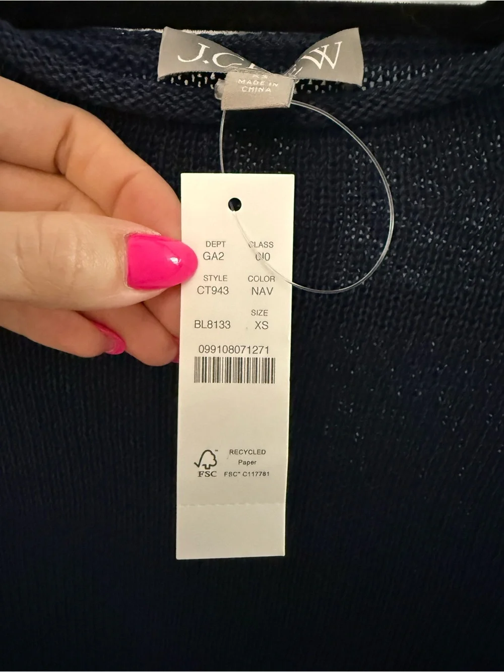NWT J.Crew Navy Crewneck